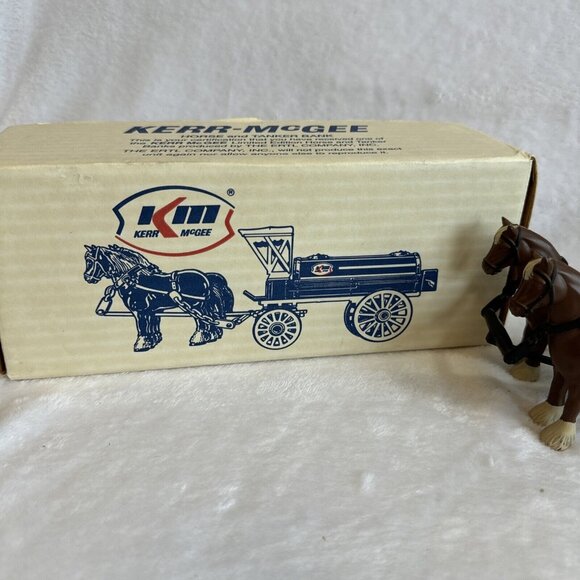 1991 Ertl Kerr Mcgee Die Cast Horse & Tanker Fuel Tank Bank In Box. #9286 - Picture 2 of 12